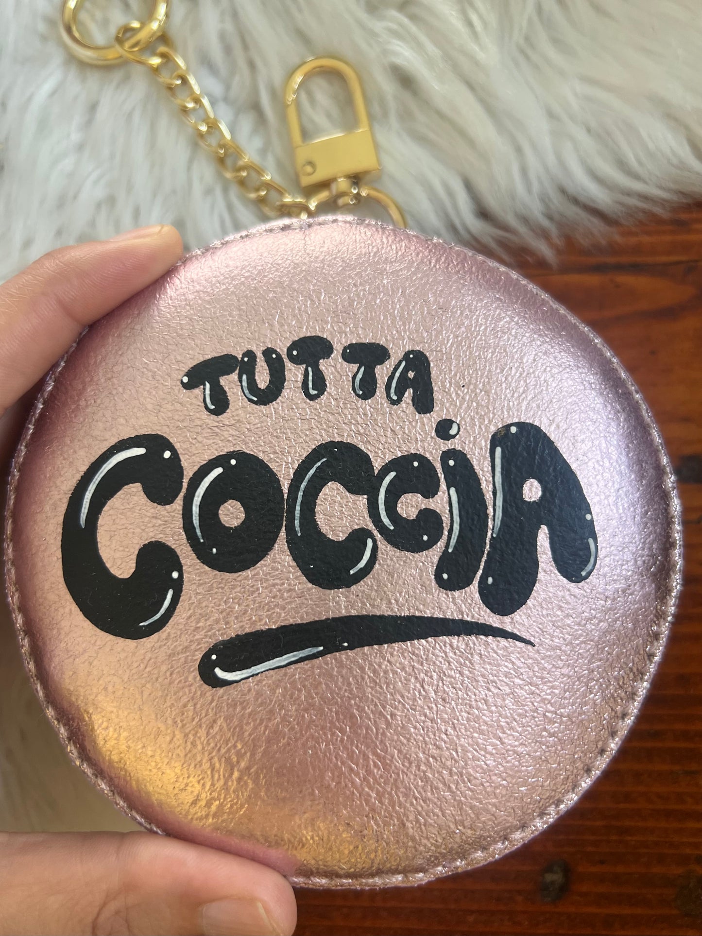 Charm in pelle “Tutta Coccia” lilla