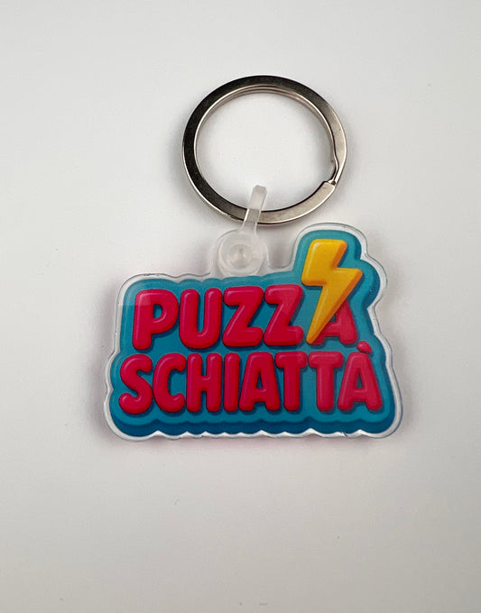 Portachiavi “Puzza Schiattà” celeste-rosa