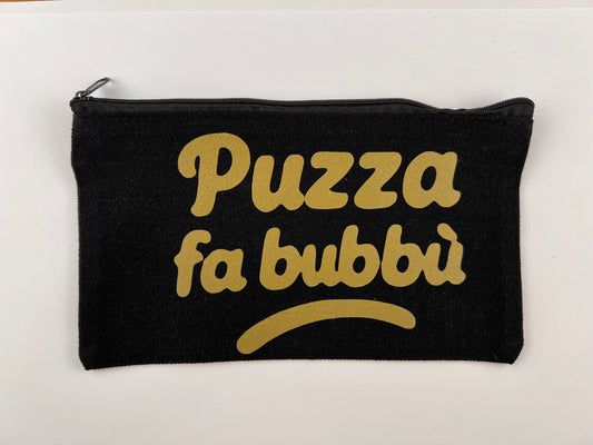 Pochette nera “Puzza fa bubbù” oro