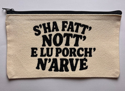 Pochette “S’ha fatt nott’…” scritta glitterata