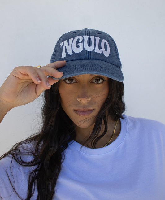 Cappello vintage denim “‘Ngulo”
